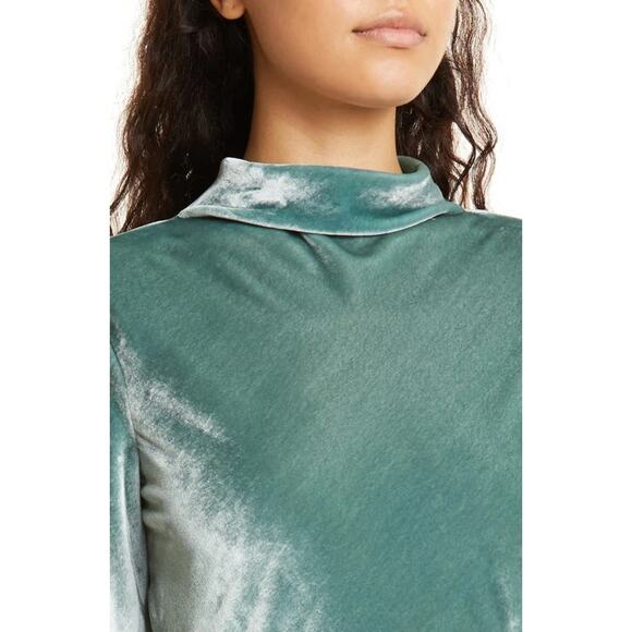 NWOT Vince Velvet Tie Back Mock Neck Long Sleeve A-Line Maxi Dress Size Small - Picture 6 of 9